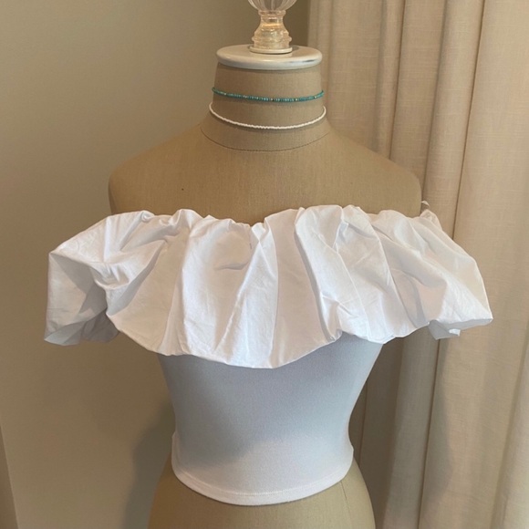 NWT Zara off the shoulder top white small - Picture 5 of 6
